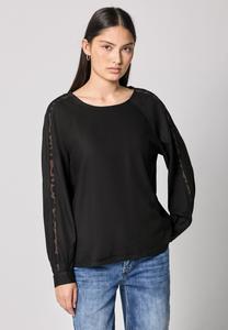 Блуза Street One Studio RAGLAN MIT TAPEDETAILS, Schwarz/Black