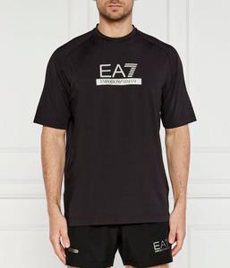 Футболка мужская Ea7 свободного кроя с логотипом бренда, черный