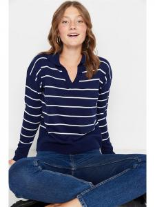 Trendyol Свитер темно-синего/белого цвета
