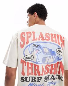 Футболка Hollister с принтом домашних животных в кремовом цвете