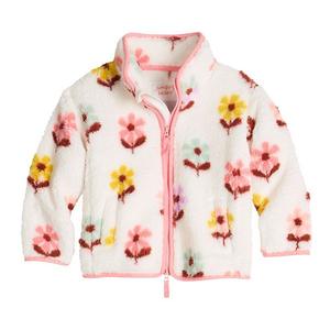 Детская куртка из высоковорсового флиса для девочек 6-12 лет Jumping Beans, Flower Stem Ivory