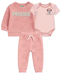 Комплект для девочек из 3 предметов с принтом Minnie Mouse: свитшот, боди и штанишки Disney