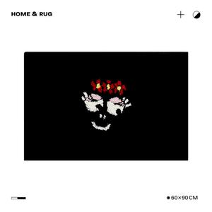 Saipos Ковер Baba Baba Collaboration 60х90 см, впитывающий, нескользящий, для ванной комнаты, милый дизайн, черный