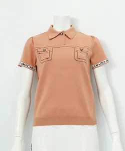 Вязаная рубашка-поло с принтом в стиле «вышивка» Archivio, цвет Terracotta(015)