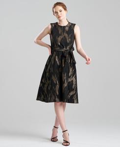 Женское платье в стиле ар-деко с круглым вырезом Natori, Black/Gold