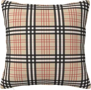 Paruiny Плед бежевый клетчатый двусторонний пушистый с наволочкой квадратной White