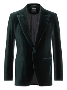 Коттоновый пиджак Zegna, зеленый