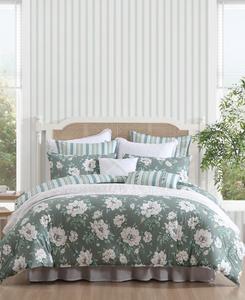 Двусторонний комплект постельного белья Wisley Floral, 5 предметов, размер Twin Laura Ashley, Sage Green