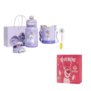 Микки желтый белый термостакан 520ML Disney, фиолетовый Icy Snow+Cup Sleeve[Includes Cup Brush+Straw Brushes]