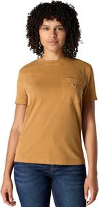 Carhartt женская футболка с карманом, свободный крой, легкая, с коротким рукавом, окрашенная в стиле garment dye, Carhartt Brown