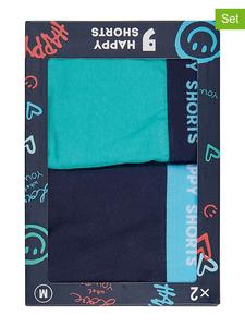 Happy Shorts Комплект из 2 штук: боксерские шорты бирюзового/темно-синего цвета