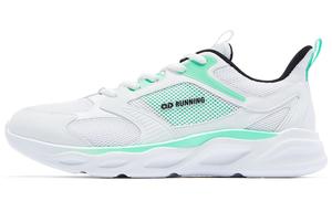 Амортизирующие износостойкие низкие кроссовки для бега мужские белые зеленые QIAODAN