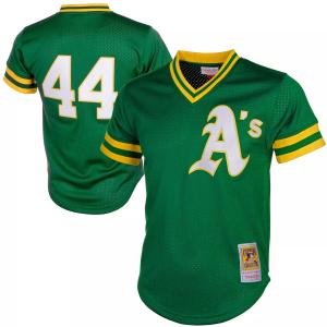 Мужской тренировочный трикотаж с сеткой Mitchell & Ness Reggie Jackson Green Oakland Athletics Cooperstown