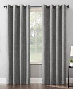 Штора Kline Burlap Weave Thermal Extreme со 100% затемнением и люверсами Sun Zero, серый