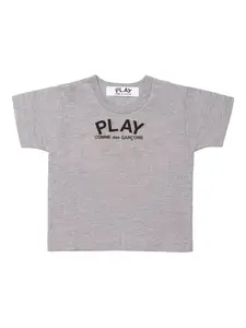 Декорированная футболка с логотипом Comme Des Garçons Play Kids, серый