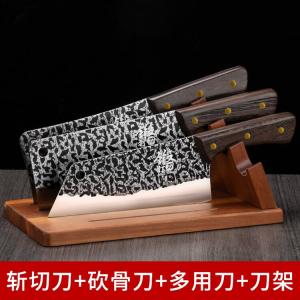 Plys Кухонный набор ножей Forged, острые ножи из марганцевой стали, профессиональный набор шеф-ножей, кованый набор из 3 предметов с деревянной подставкой