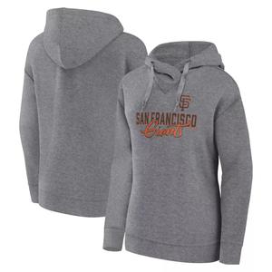 Женский пуловер с капюшоном Fanatics с логотипом Heather Grey San Francisco Giants Script Favorite Fanatics