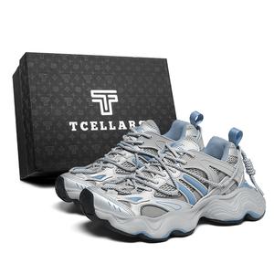 TCELLARS Амортизирующие противоскользящие и износостойкие поддерживающие легкие низкие массивные кроссовки для увеличения роста унисекс Smoke Blue, цвет Smoke Blue