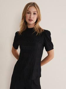 Текстурированный топ samiha с высоким вырезом Phase Eight, черный