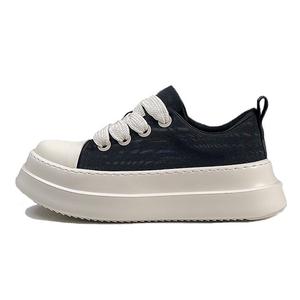 SENJIALUO Кроссовки Coverage Height Increasing Abrasion Resistant Slip Resistant Low Top Canvas Shoes Men's Black