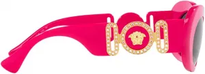 Солнцезащитные очки Versace VE 4426BU 536787, овальные, из пластика, цвет фуксия, с серыми линзами, Fuchsia