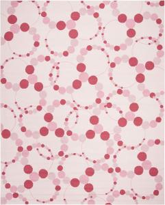 Ковер SAFAVIEH, 153 x 244 см, Kids Collection - Ivory & Pink, дизайн Dots Cotton, легкий уход, идеален для помещений с высокой проходимостью в гостиной, спальне (SFK214A)