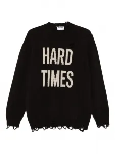 Потертый свитер с круглым вырезом Moschino, коричневый