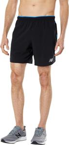 Шорты New Balance мужские Impact Run 7 дюймов, черные, Serene Blue
