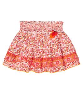 Юбка Ариэль с цветочным принтом Poupette St Barth Kids, Pink Mistral