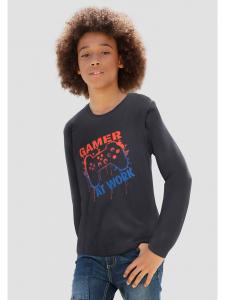 Kidsworld Футболка с длинными рукавами антрацитового цвета
