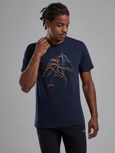 Абстрактная футболка из горного органического хлопка Montane, цвет Eclipse Blue