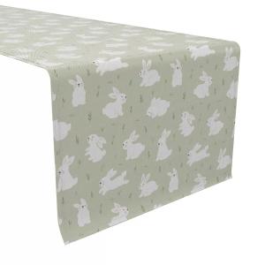 Дорожка для стола, 100 % хлопок, 16х108 дюймов, «Кролики в траве».