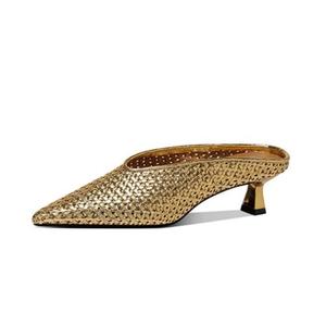 Женские сандалии с вырезами, плетеные, износостойкие, с закрытым носком и резиновой подошвой JESSICA SOPHIA, Gold