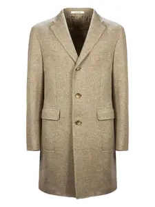 Пальто с брошью и елочной вязкой Tagliatore, нейтральный