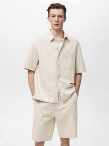 Рубашка Guido из смеси хлопка и льна Mango