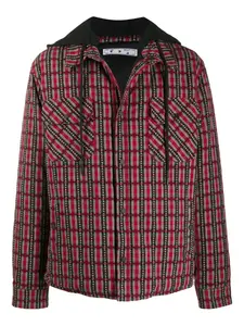 Клетчатая куртка с капюшоном OFF-WHITE, красный
