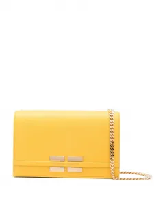 Сумка-сэтчел с цепочкой и логотипом Elisabetta Franchi, желтый