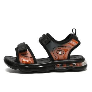 Противоскользящие, износостойкие, дышащие, легкие, амортизирующие детские сандалии для детей BOBDOG, черный/оранжевый