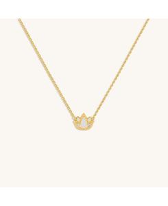 Ожерелье Лотос просветленной души из перламутра Karma and Luck, Gold/White