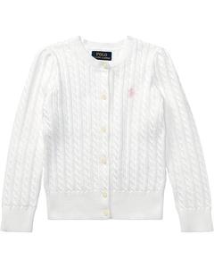 Свитер Polo Ralph Lauren Kids Cable Knit Cotton Cardigan, цвет Warm White/French Pink Pony Player
