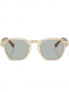 Солнцезащитные очки BC4006S в круглой оправе Brunello Cucinelli, коричневый