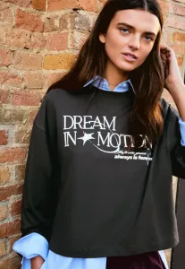 Топ свободного кроя с длинными рукавами Bershka, Grey