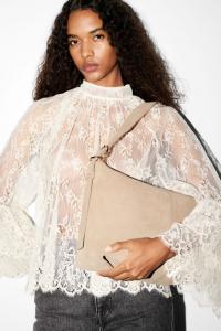 Большая кожаная сумка через плечо & Other Stories, бежевый