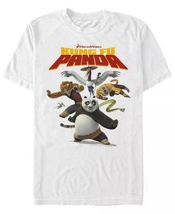 Футболка мужская с коротким рукавом Kung Fu Panda Po and The Furious Five Fifth Sun, белый