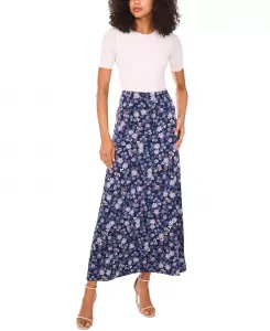 Женская юбка макси с принтом, натягивающаяся на себя Vince Camuto, синий