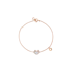 Браслет Qeelin Petite Yu yi из розового золота с бриллиантами и перламутром