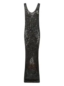 Макси-платье из кружева с кристаллами The New Arrivals Ilkyaz Ozel, черный