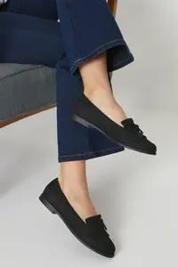 Широкие лоферы Loretta с кисточками Dorothy Perkins, черный