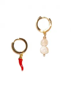 Подвеска с перцем чили, покрытая 18-каратным золотом и украшенная красной эмалью с перцем чили — серьги с перцем чили для женщин Joey Baby, red