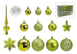 Набор рождественских шариков зеленый